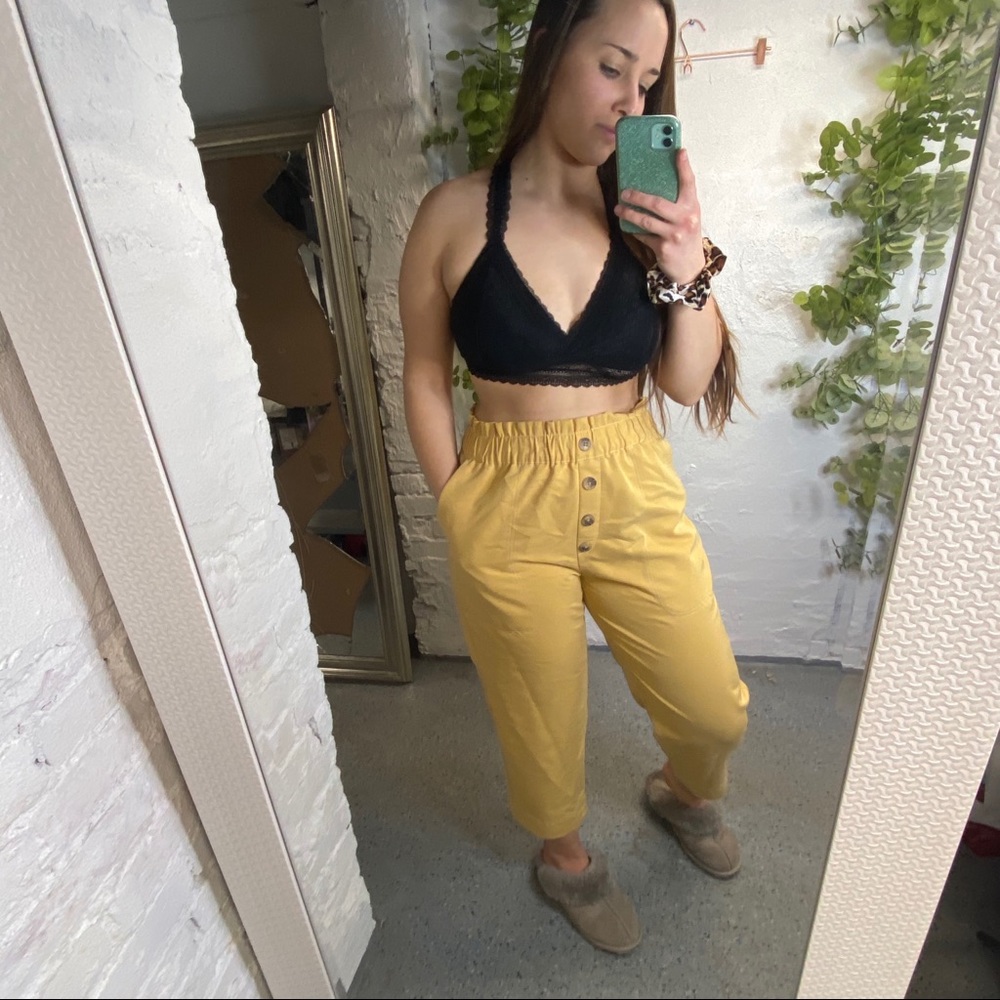 Zara mustard bottoms XL